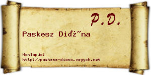 Paskesz Diána névjegykártya